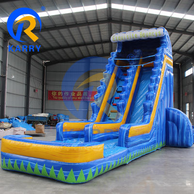 Airblower accessoires opblaasbare waterglijbaan met waterbad en trampoline