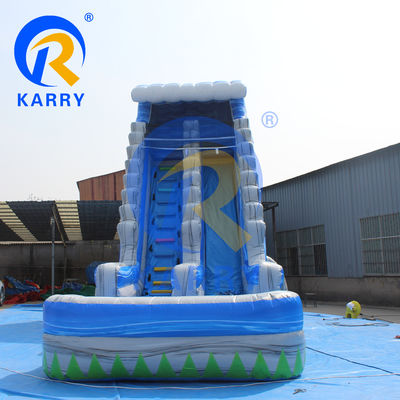 Airblower accessoires opblaasbare waterglijbaan met waterbad en trampoline