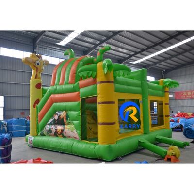 Unisex draagbare Animal Paradise opblaasbaar springhuis met glijdend nat-droog zwaar geblazen toestel inbegrepen