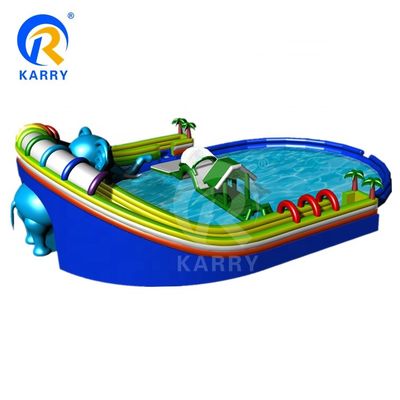 Toegestane passagiers 10 enorme olifant glijbaan wateropblaasbaar waterpark voor kinderen en volwassenen