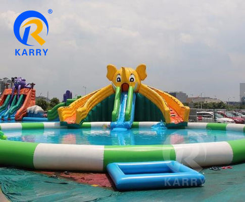 Toegestane passagiers 10 enorme olifant glijbaan wateropblaasbaar waterpark voor kinderen en volwassenen