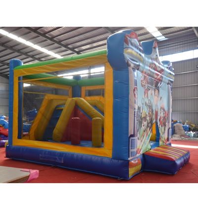 Unisex tuin opblaasbaar kasteel met glijbaan gemaakt van 0,55 mm PVC-doekmateriaal