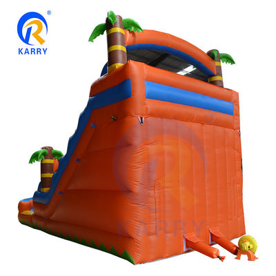 Water Spray Palm Tree Slide opblaasbaar combinatie zwembad en dubbele glijbaan voor kinderspel