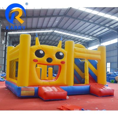 OEM aanvaard ontwerp Pikachu opblaasbare uitschuiver lucht water glijbaan springende bouncy kasteel