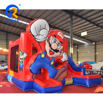 Unisex SuperMario opblaasbaar springhuis met waterslide