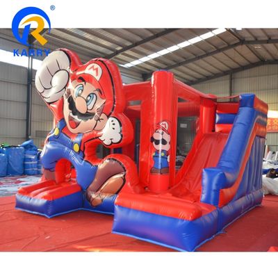 Unisex SuperMario opblaasbaar springhuis met waterslide