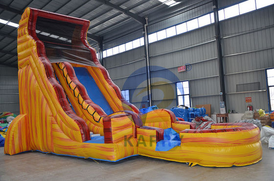 Zwembad opblaasbare bounce house kasteel glijbanen voor kinderen en volwassenen in marmeren geel