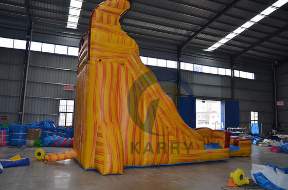 Zwembad opblaasbare bounce house kasteel glijbanen voor kinderen en volwassenen in marmeren geel