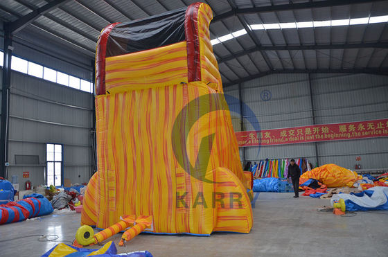Zwembad opblaasbare bounce house kasteel glijbanen voor kinderen en volwassenen in marmeren geel