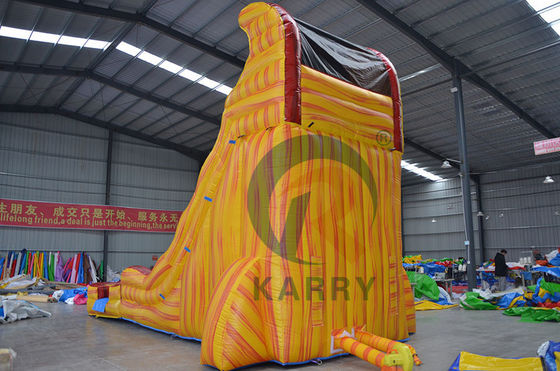 Zwembad opblaasbare bounce house kasteel glijbanen voor kinderen en volwassenen in marmeren geel