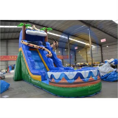 Tropische opblaasbare combinatie glijbaan waterpark apparatuur Breng het strand naar uw achtertuin