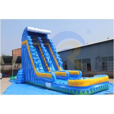 Opblaasbare 18ft volwassen tropische achtertuin waterglijbaan met zwembad en palmboom