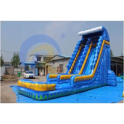 Opblaasbare 18ft volwassen tropische achtertuin waterglijbaan met zwembad en palmboom