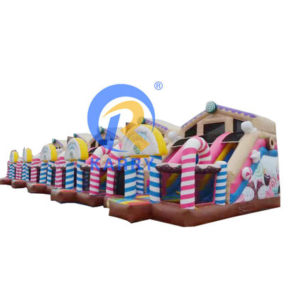 14FT commerciële waterglijbanen opblaasbare dubbele glijbanen snoepglijbanen voor feestverhuur