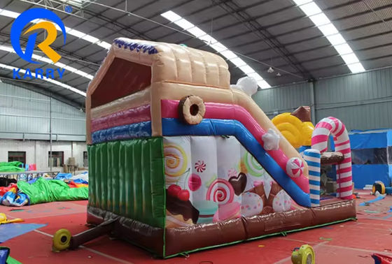 14FT commerciële waterglijbanen opblaasbare dubbele glijbanen snoepglijbanen voor feestverhuur
