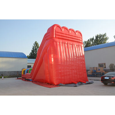 Zomer moet-hebben multi-kleurige opblaasbare waterslide met zwembad en zip line OEM aanvaardbaar