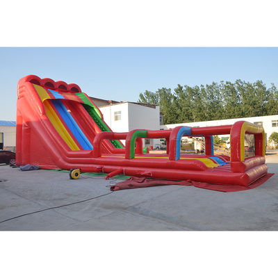 Zomer moet-hebben multi-kleurige opblaasbare waterslide met zwembad en zip line OEM aanvaardbaar
