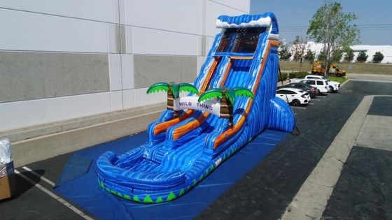 Gelegenheid Commerciële opblaasbare spelletjes Marmeren Palmboom Bouncer Glijbaan voor buitenspel
