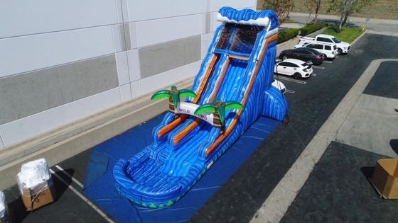 Gelegenheid Commerciële opblaasbare spelletjes Marmeren Palmboom Bouncer Glijbaan voor buitenspel