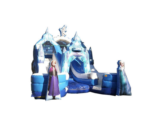 Gepersonaliseerde kleur cartoon personage dubbele outdoor bevroren opblaasbare glijbaan voor kinderen feest
