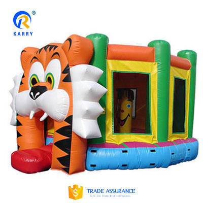 Gepersonaliseerd Kleur Kasteel Slide Combo Bouncy House opblaasbaar Tiger Kasteel