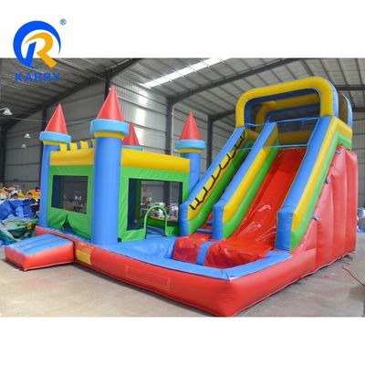 Aanpasbare opblaasbare kasteelslide Combo PVC Grote commerciële bounce house slide