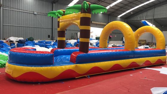 0.55mm PVC-doek Flat Slide Palm Tree Commerciële opblaasbare waterslide voor volwassenen