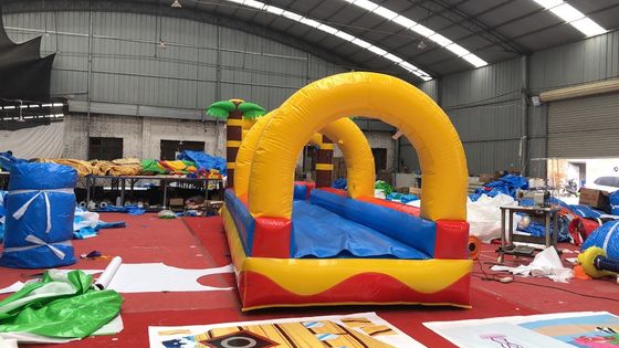 0.55mm PVC-doek Flat Slide Palm Tree Commerciële opblaasbare waterslide voor volwassenen