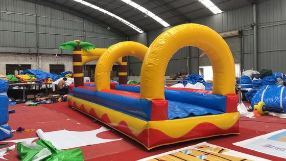 0.55mm PVC-doek Flat Slide Palm Tree Commerciële opblaasbare waterslide voor volwassenen