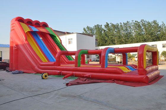 Custom Design Tropisch thema opblaasbare glijbaan met zwembad voor kinderen en volwassenen
