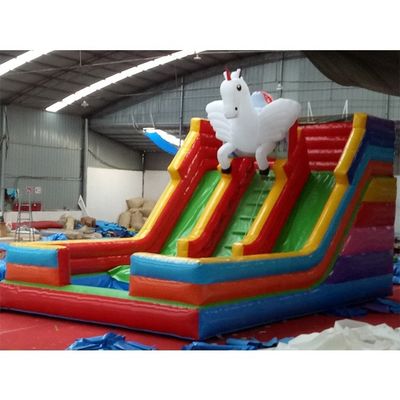 Custom Design Tropisch thema opblaasbare glijbaan met zwembad voor kinderen en volwassenen