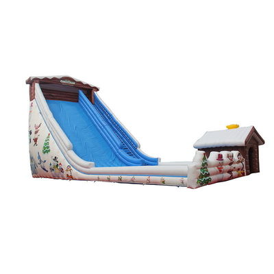 Custom Design Tropisch thema opblaasbare glijbaan met zwembad voor kinderen en volwassenen