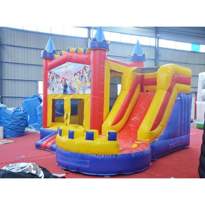 Crossover Commercieel kleurrijk springhuis met glijbaan en accessoires CE Blower Repair