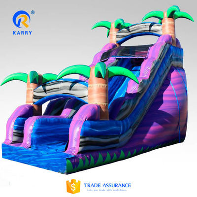 Gepersonaliseerd Logo Lief Green Jungle Safari Opblaasbare waterglijbaan voor kinderen en volwassenen