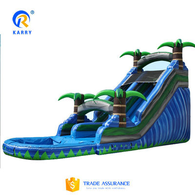 Gepersonaliseerd Logo Lief Green Jungle Safari Opblaasbare waterglijbaan voor kinderen en volwassenen