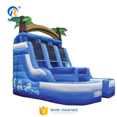 Gepersonaliseerd Logo Lief Green Jungle Safari Opblaasbare waterglijbaan voor kinderen en volwassenen