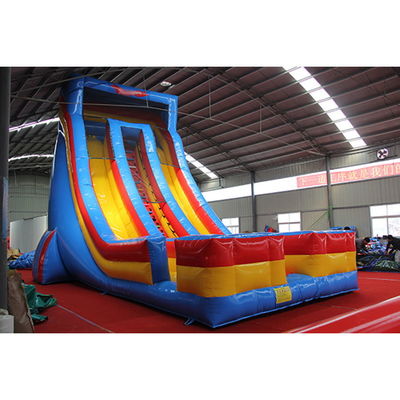 Maximale capaciteit 100-500 kg Commerciële opblaasbare waterslide met zwembad en dubbele baan