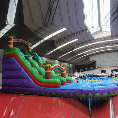 Persoonlijke tuin opblaasbare waterslide en trampoline voor kinderen Zwem avontuur