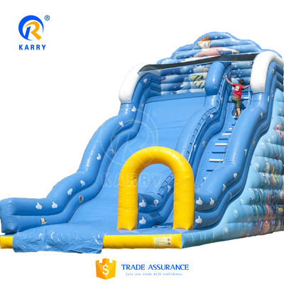 Stimulerende opblaasbare waterslider voor volwassenen en kinderen Grote commerciële springglijbaan