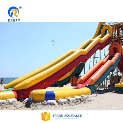 0.55mm PVC-garnaal draad accessoires Inclusief grote opblaasbare jacht glijbaan met zwembad
