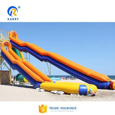 0.55mm PVC-garnaal draad accessoires Inclusief grote opblaasbare jacht glijbaan met zwembad