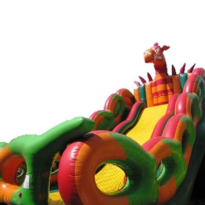 Drijvend zwembad orkaan opblaasbaar springkasteel glijbaan combo volwassen grootte boos dinosaurus