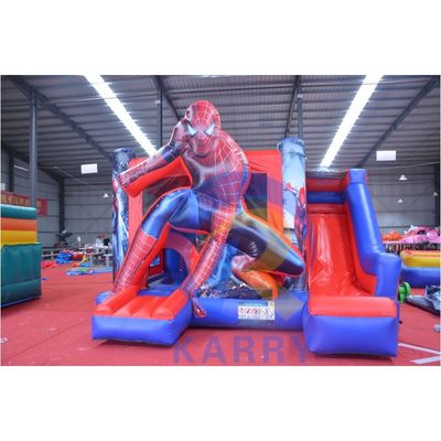 Unisex Super Cool Spiderman opblaasbaar springhuis met glijdend nat droog maat