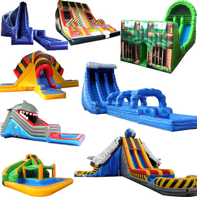Aanpasbaar opblaasbaar springkasteel voor volwassenen Grote commerciële waterslide