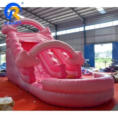 Draagbare Pure Pink Water Slide Opblaasbare met zwembad Bounce House Springende Bouncing Castle