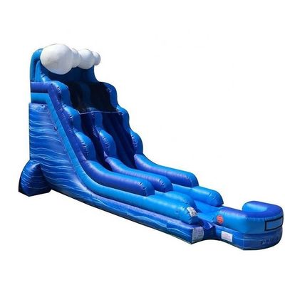EN14960 Gecertificeerde Unisex Blauwe Glij en Glij Grote commerciële opblaasbare waterglij