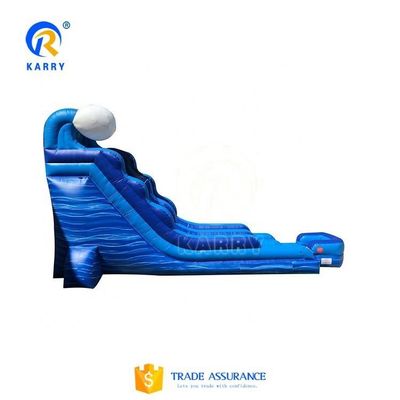 EN14960 Gecertificeerde Unisex Blauwe Glij en Glij Grote commerciële opblaasbare waterglij