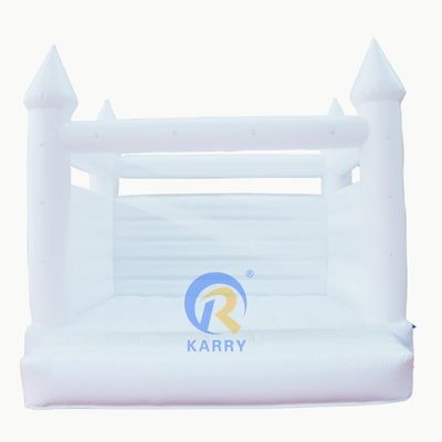 Kenmerken PORTABLE Witte opblaasbare bruiloft springkasteel voor aangepaste behoeften
