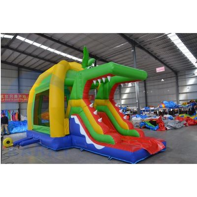 Kinderen opblaasbare uitsmijter glijbaan Combo Kleine jungle krokodil kasteel met grappige glijbaan