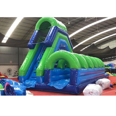 5*11*6m opblaasbare waterglijbaan met zwembad en ladder